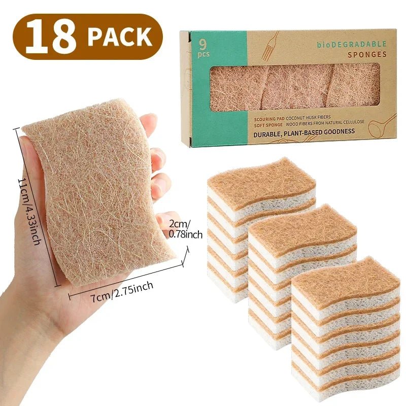 Éponges Compostables Biodégradables pour la Vaisselle en Cuisine - Bio Composteur