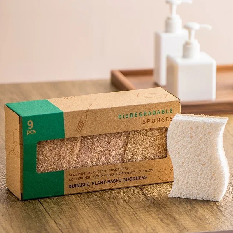 Éponges Compostables Biodégradables pour la Vaisselle en Cuisine - Bio Composteur